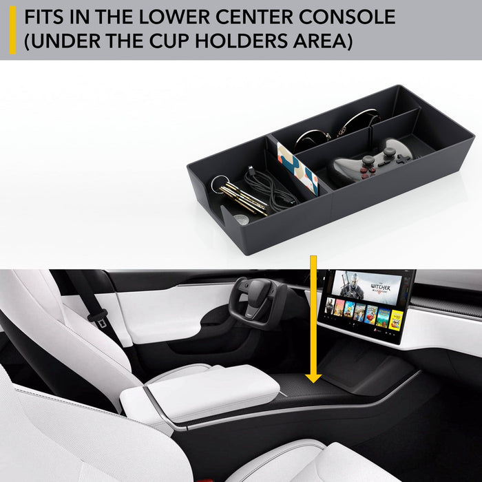 Lower Center Console Organizer | Tesla Model S / Tesla Model X 2021-2026
