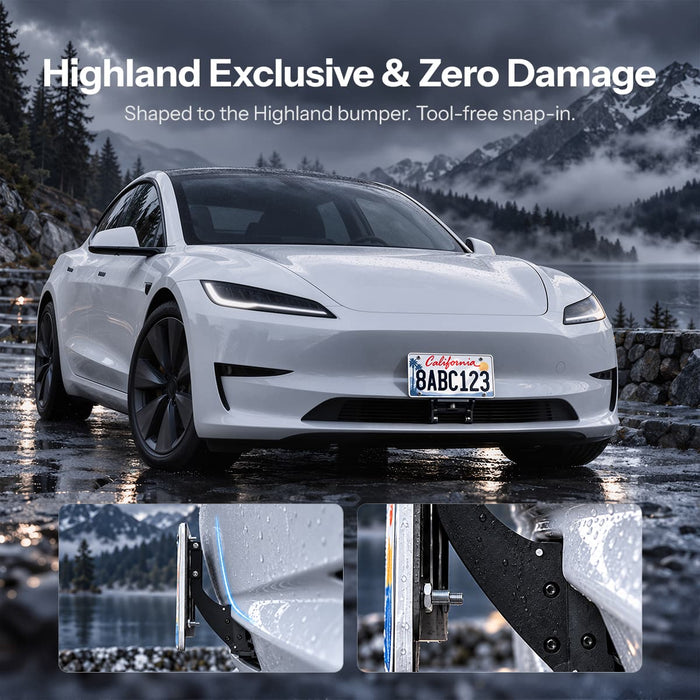Model 3 Highland US Standard License Plate Holder | Aluminum Bracket