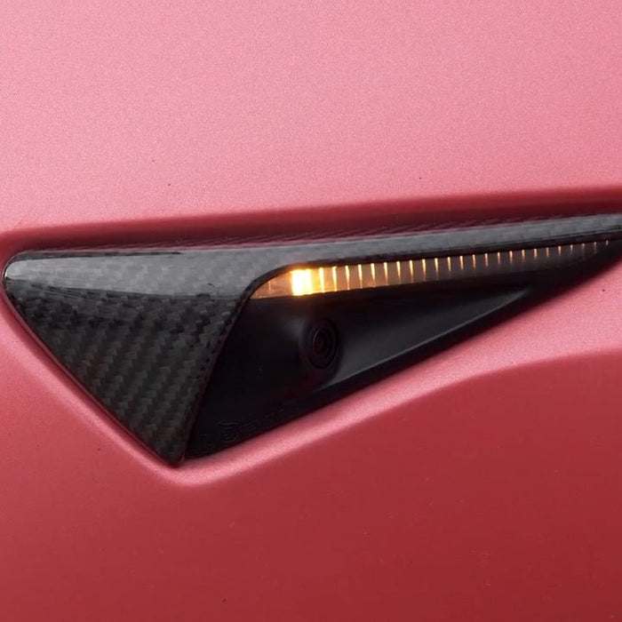 Side Camera Turn Signal Cover for Model 3/S/Y/X - Carbon Fiber Exterior Mods