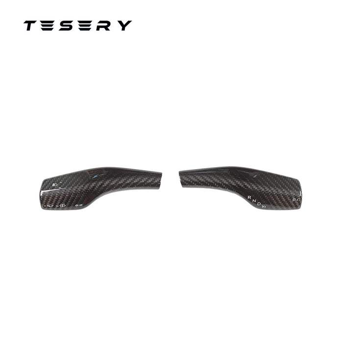 TESERY Model 3 / Y Turn Signal Stalk Cover - Dry Carbon Fiber Interior Mods