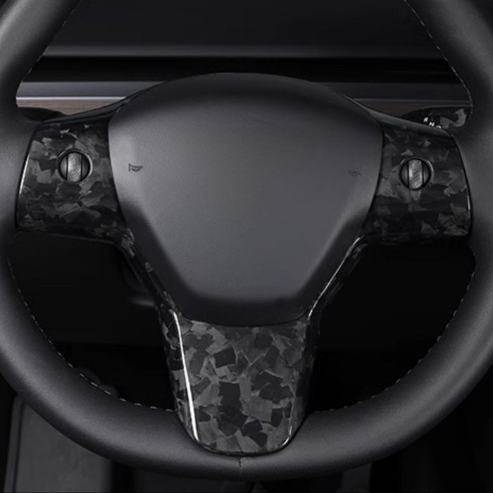 Model 3 / Y Steering Wheel Patch - Carbon Fiber Interior Mods