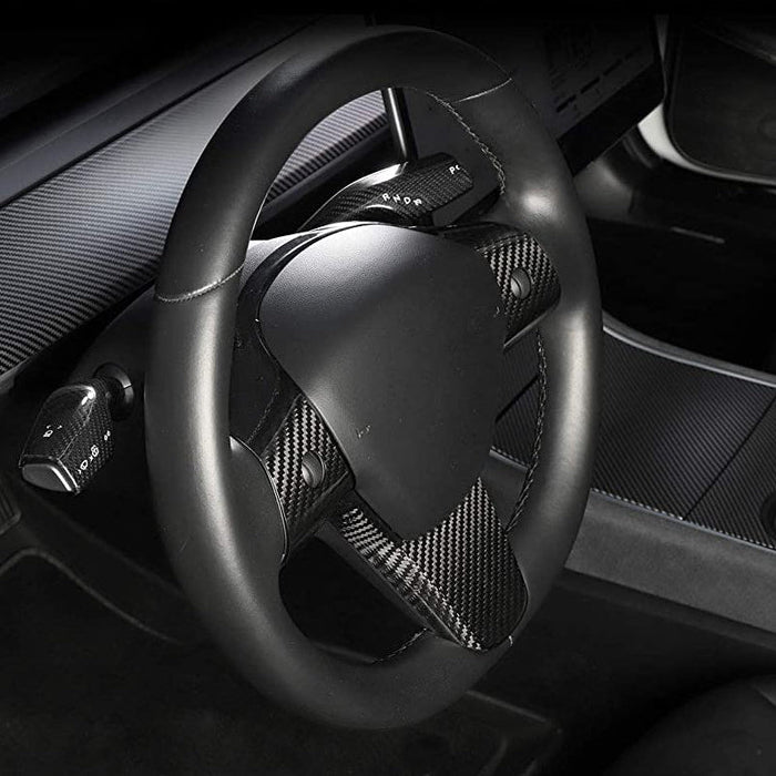 Model 3 / Y Steering Wheel Patch - Carbon Fiber Interior Mods