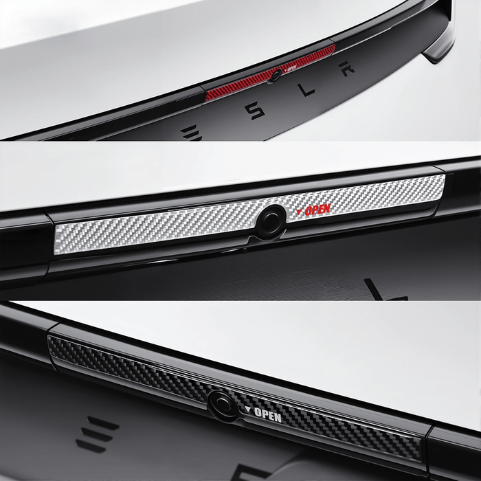 Model Y Juniper Rear Trunk Button Sticker | Flexible Urethane Carbon Fiber