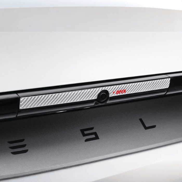 Model Y Juniper Rear Trunk Button Sticker | Flexible Urethane Carbon Fiber