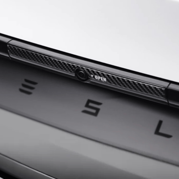 Model Y Juniper Rear Trunk Button Sticker | Flexible Urethane Carbon Fiber