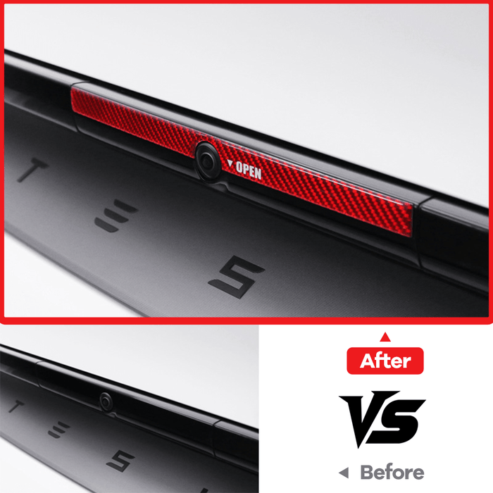 Model Y Juniper Rear Trunk Button Sticker | Flexible Urethane Carbon Fiber