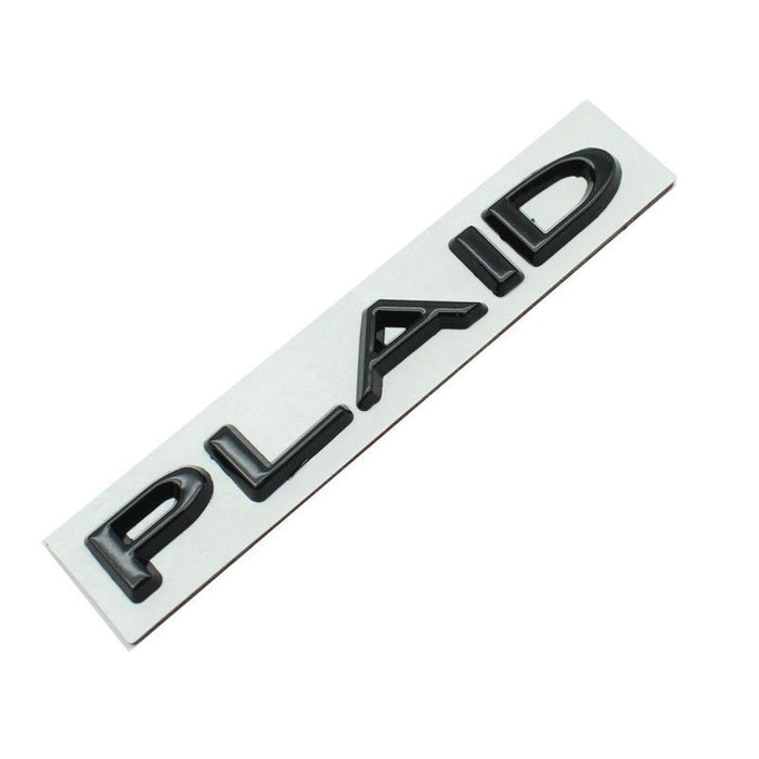 PLAID Letter Badge Emblem | Premium Alloy | 3M Adhesive | 4 Finishes Available