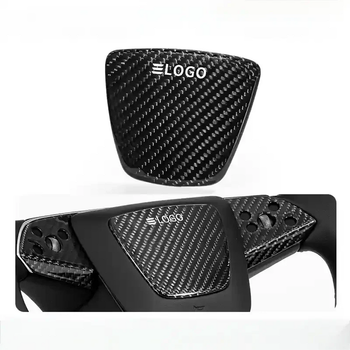 Real Dry Carbon Fiber Airbag Trim Cover for Model Y Juniper & Model 3 Highland
