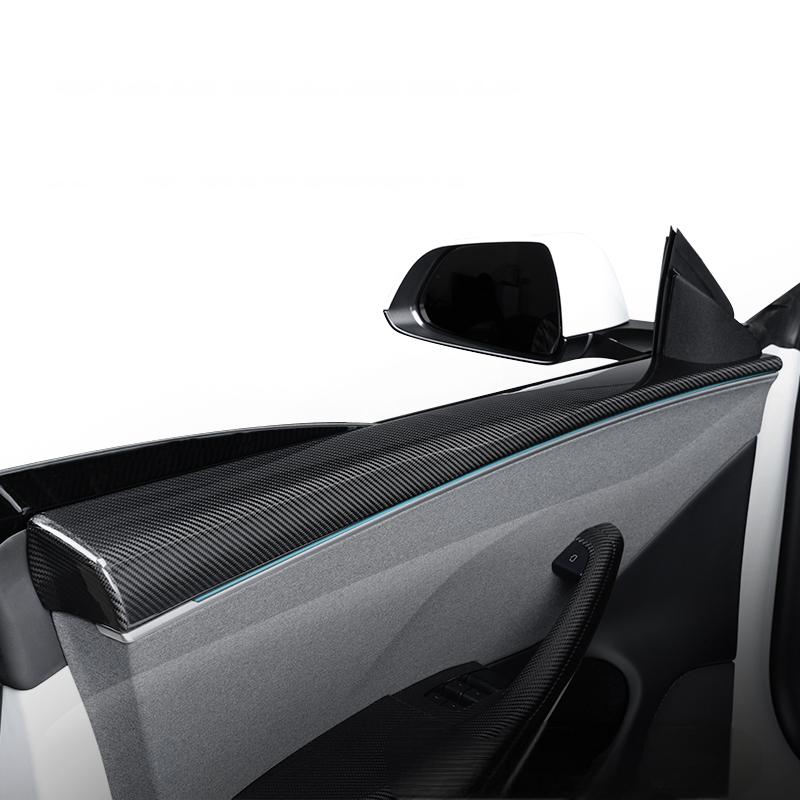 Real Dry Carbon Fiber Upper Door Trim Panel Overlay for Model 3 ...