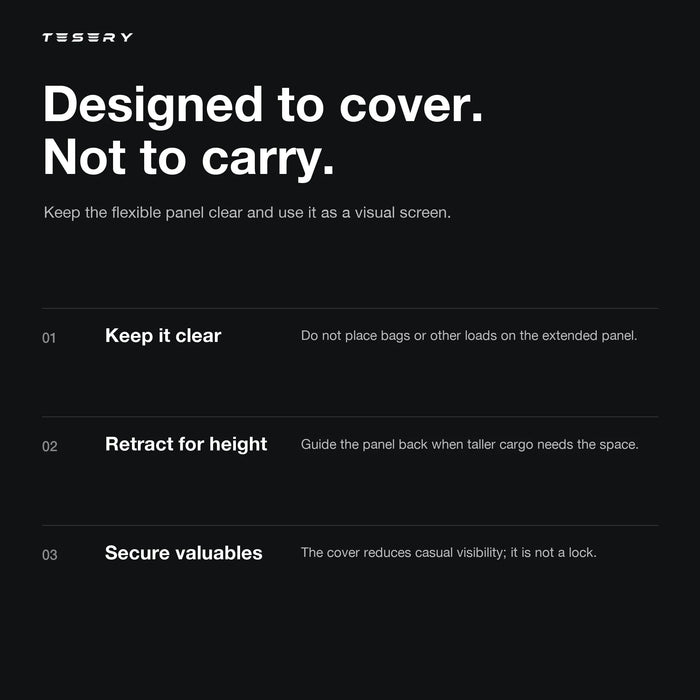 Retractable Cargo Cover for Model Y Juniper