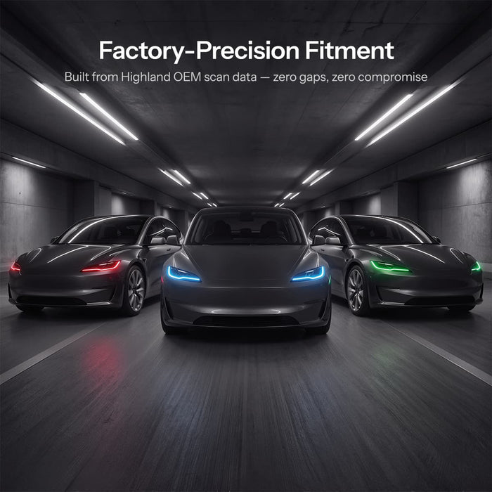RGB DRL module installed on Model 3 Highland headlight