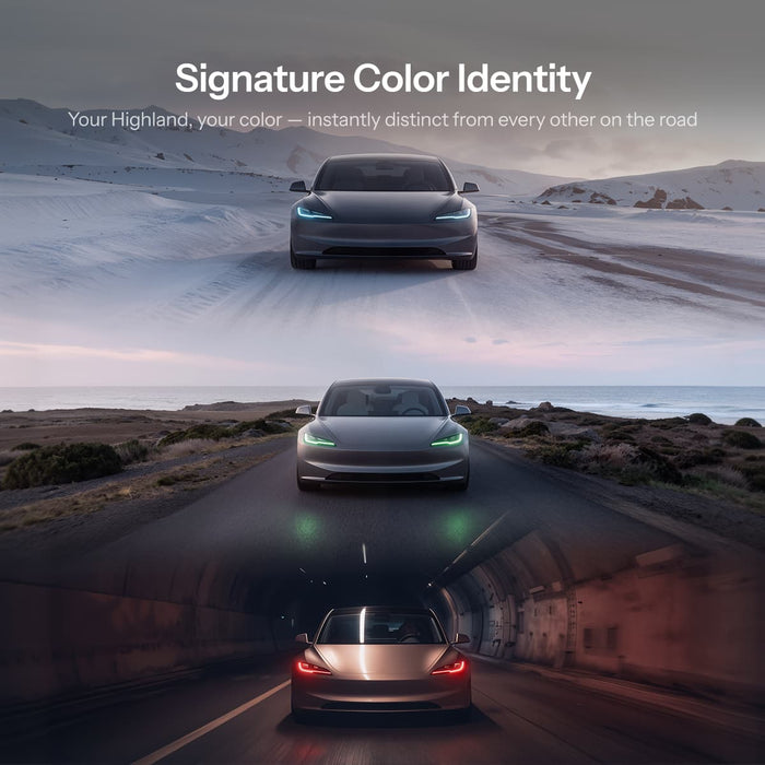 Model 3 Highland DRL module fitment detail
