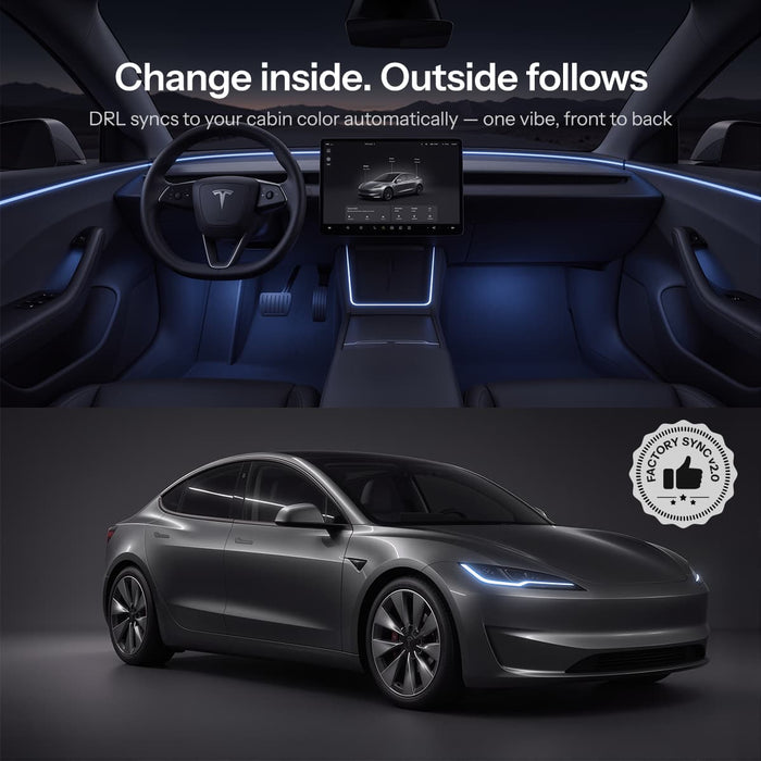RGB DRL kit app control for Model 3 Highland