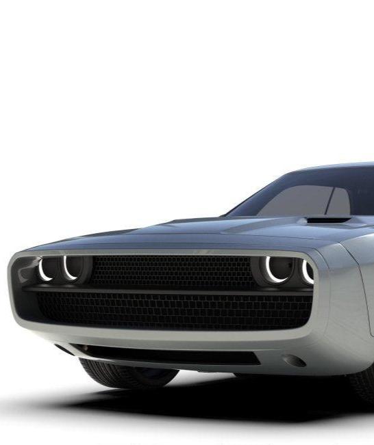 Robot Craftsman CHOPPER front bumper for Dodge Challenger - front three-quarter view
