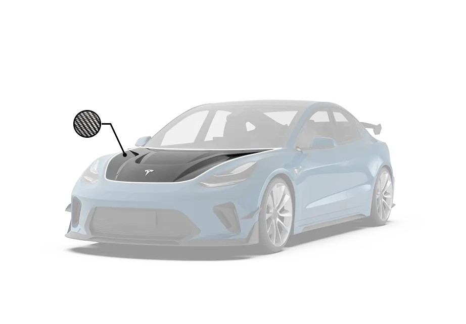 "Hacker"  Widebody V1 Hood Bonnet For Tesla Model 3