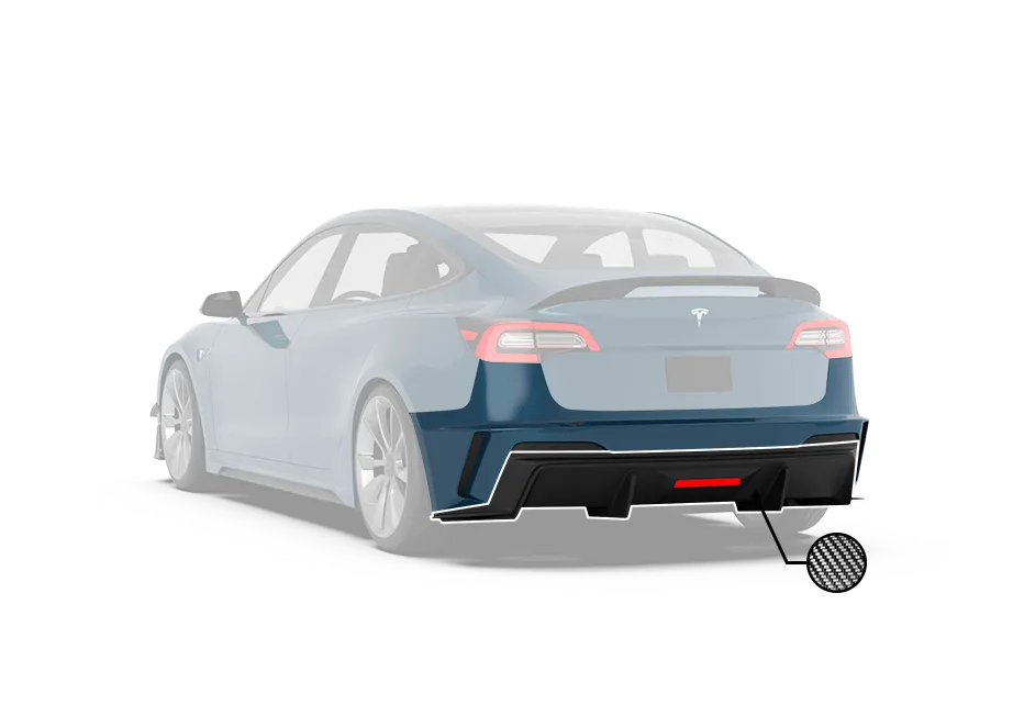 "Hacker"  Narrow Body Rear Bumper & Rear Diffuser For Tesla Model 3