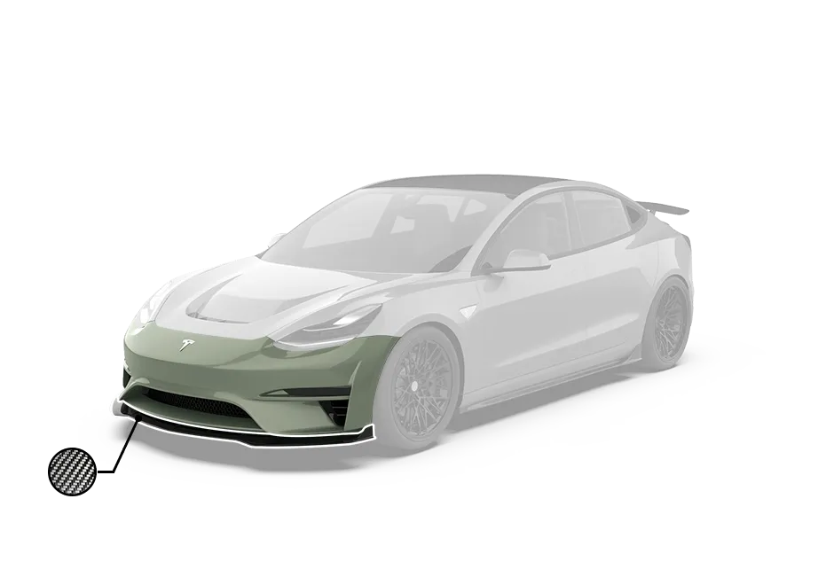 "Crypton"  Front Bumper & Front Lip For Tesla Model 3