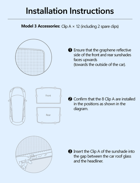 Glass Roof Sunshade for Tesla Model Y | TESERY