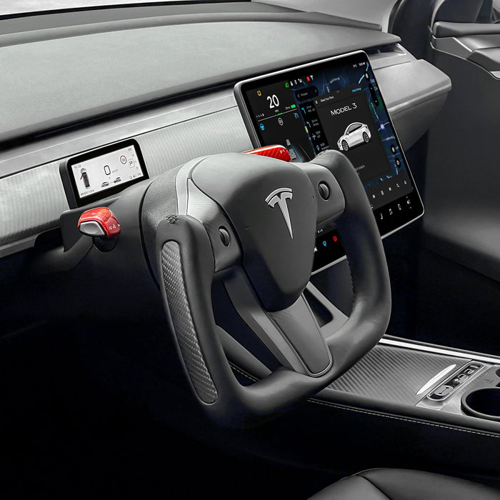 TESERY Yoke Carbon Fiber Steering Wheel for Tesla Model 3 / Y【Style 34】