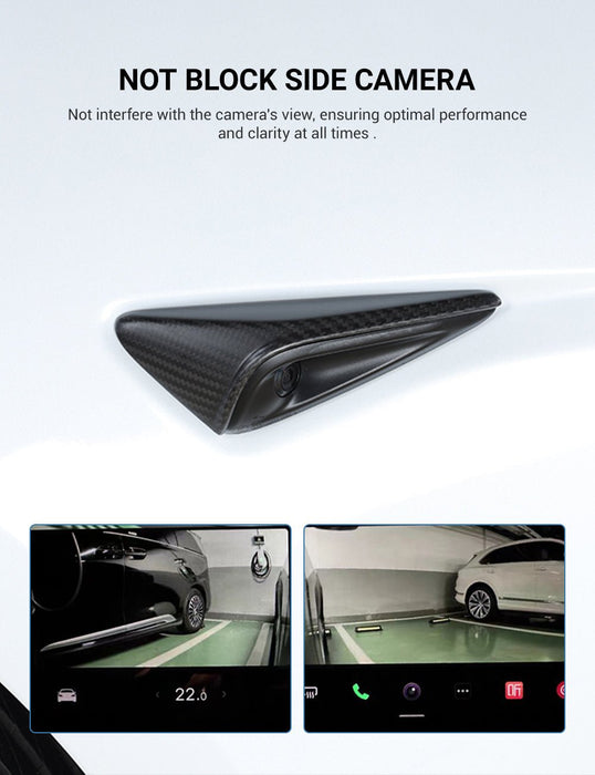 Side Camera Turn Signal Cover for Model 3/S/Y/X - Carbon Fiber Exterior Mods