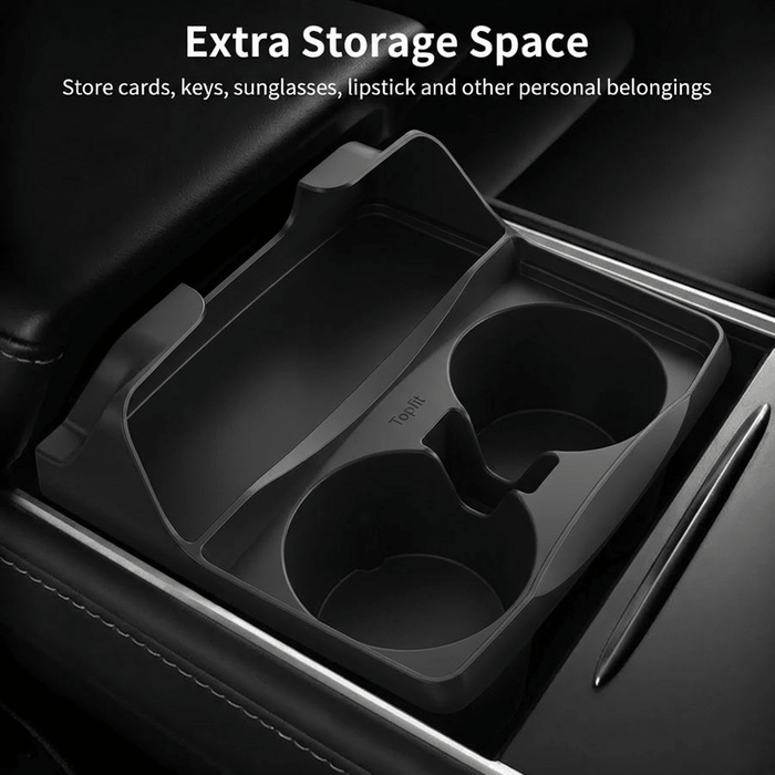 Silicone Center Console Cup Holder Insert for Model 3 & Model Y | Anti-Spill