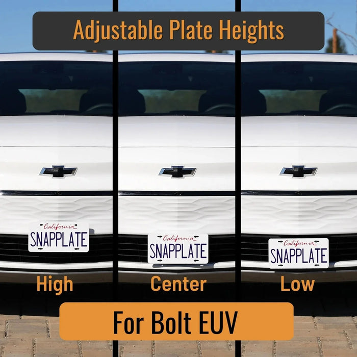 Chevrolet Bolt EUV SnapPlate No-Drill Front License Plate Holder