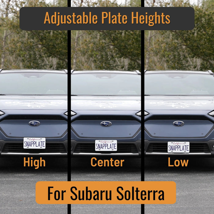 Subaru Solterra SnapPlate No-Drill Front License Plate Holder