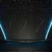 Starry sky electric sunroof shade with blue ambient edge lighting
