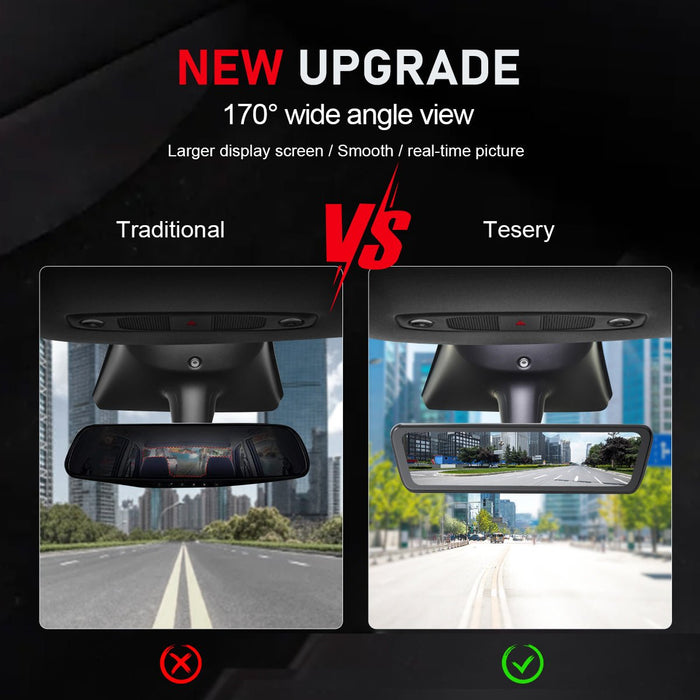 8.9″ Streaming Rear View Mirror Camera for Model 3/Y | TESERY