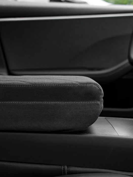 Suede Armrest Cover with Raised Pad & Tissue Box for Model Y Juniper & Model 3 Highland