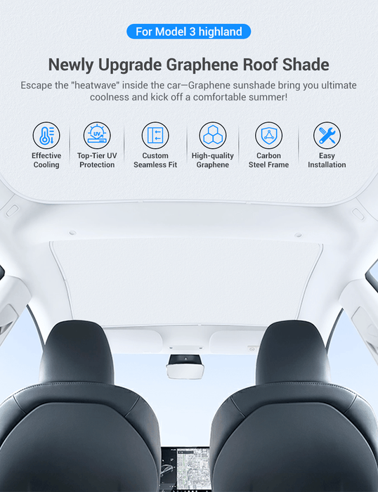 Glass Roof Sunshade for Tesla Model 3 | TESERY