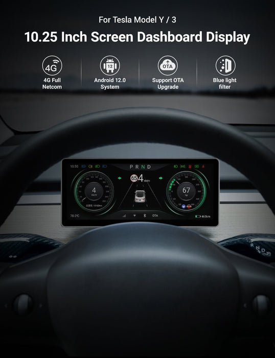 TESERY 10.25‘’ Android 4G Tesla Model 3 / Y Display LCD Instrument Dashboard Screen