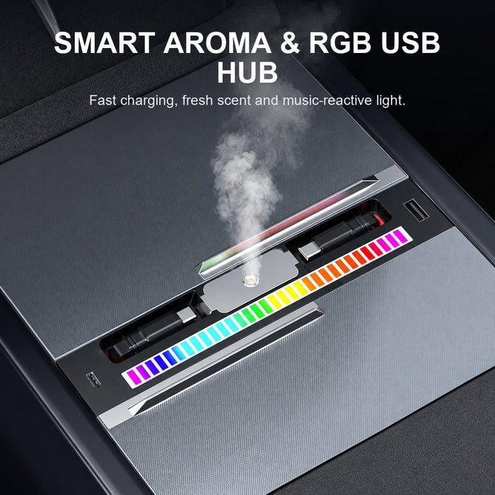116W Smart Aroma RGB Center Console Hub for Tesla Model 3/Y/YL
