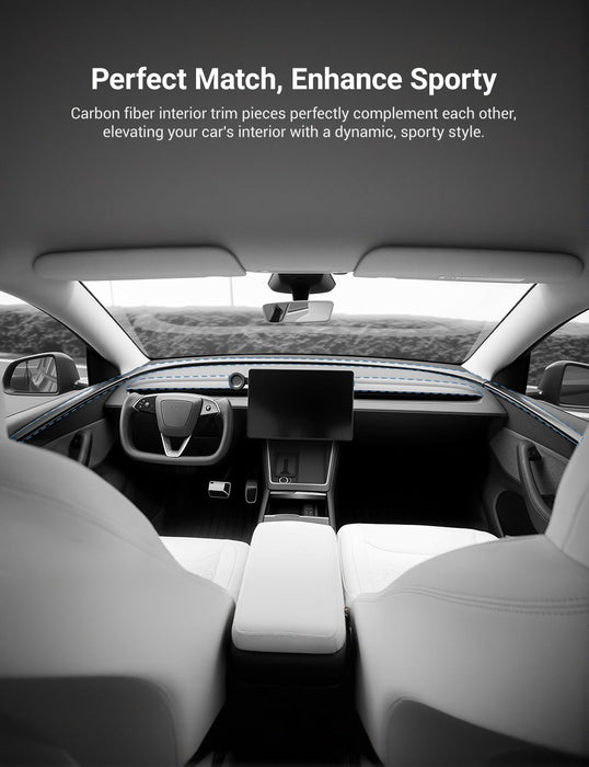 TESERY Dry Carbon Fiber Door Trim Cover for Tesla Model Y Juniper