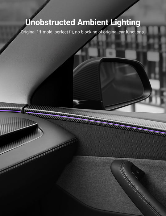 TESERY Dry Carbon Fiber Door Trim Cover for Tesla Model Y Juniper