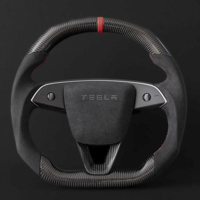 TESERY Alcantara Carbon Fiber Steering Wheel for Model 3 Highland / Model Y Juniper