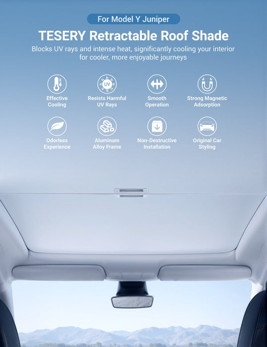 TESERY Retractable Sun Shade for Model Y Juniper