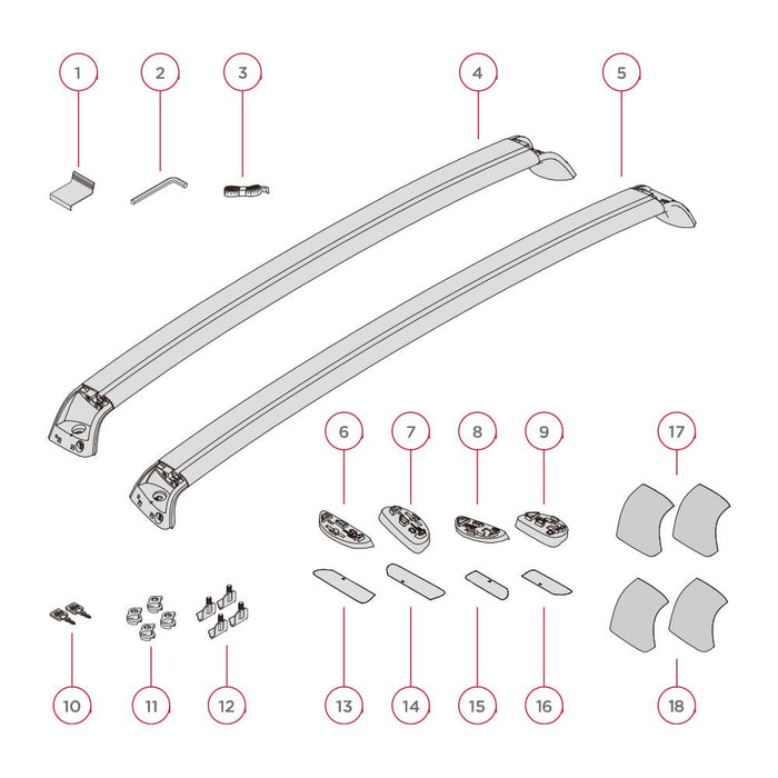 TESERY Roof Rack for Tesla Model 3 Highland / Model Y (Set of 2)