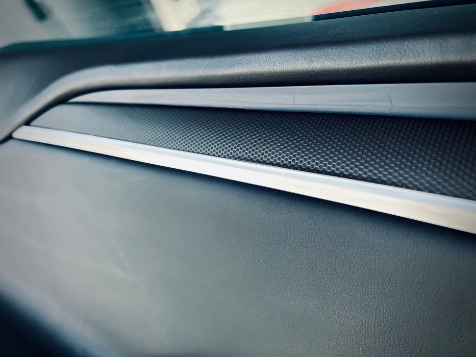 Interior Vinyl Wrap Kit | Tesla Model X 2021-2026 (Refresh)- Plaid Style Black Carbon Fiber