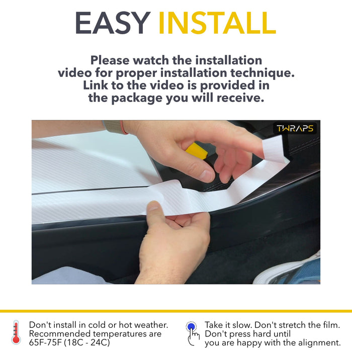 Interior Vinyl Wrap Kit | Tesla Model X 2021-2026 (Refresh)- Plaid Style Black Carbon Fiber