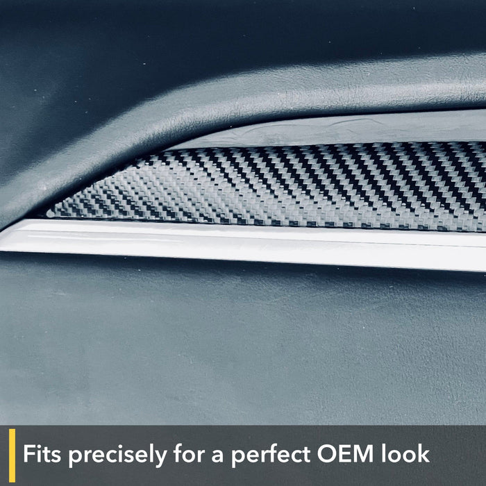 Interior Vinyl Wrap Kit | Tesla Model X 2021-2026 (Refresh)- Plaid Style Black Carbon Fiber