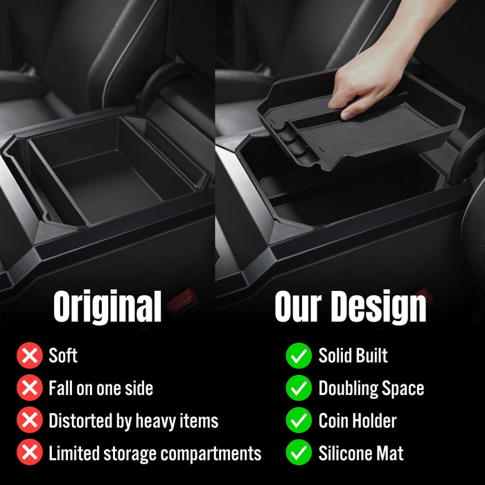 Tesla Cybertruck Double Layer Console Organizer