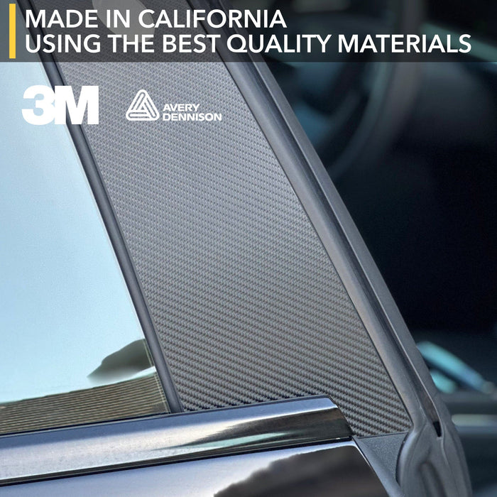 B Pillars Vinyl Wrap | Carbon Fiber Film Decal for Tesla Model S 2021-2026