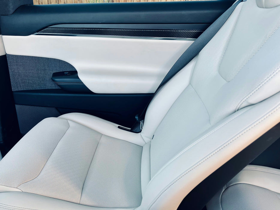 Interior Vinyl Wrap Kit | Plaid Style Black Carbon Fiber for Tesla Model S 2021-2026