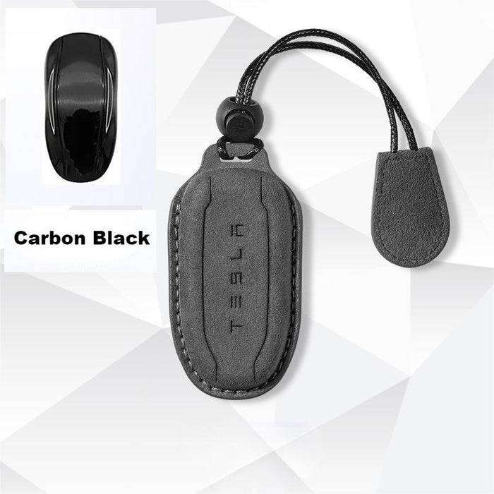 Alcantara Key Fob Case for Tesla | 3 Colors | Suede Texture | Key Belt | Premium Stitching