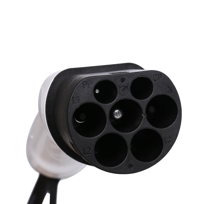 Type 2 to Type 2 EV Charging Cable 22kW/32A 16ft | 3-Phase | Premium Copper | IP54 | 2-Year Warranty