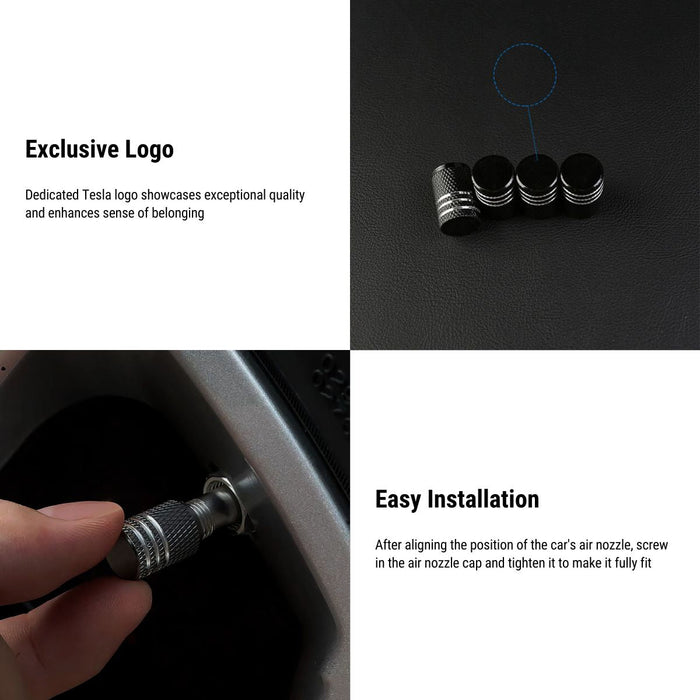 Valve Stem Caps 4 Pack Fit Suitable for Tesla 3/Y/S/X 2017-ON