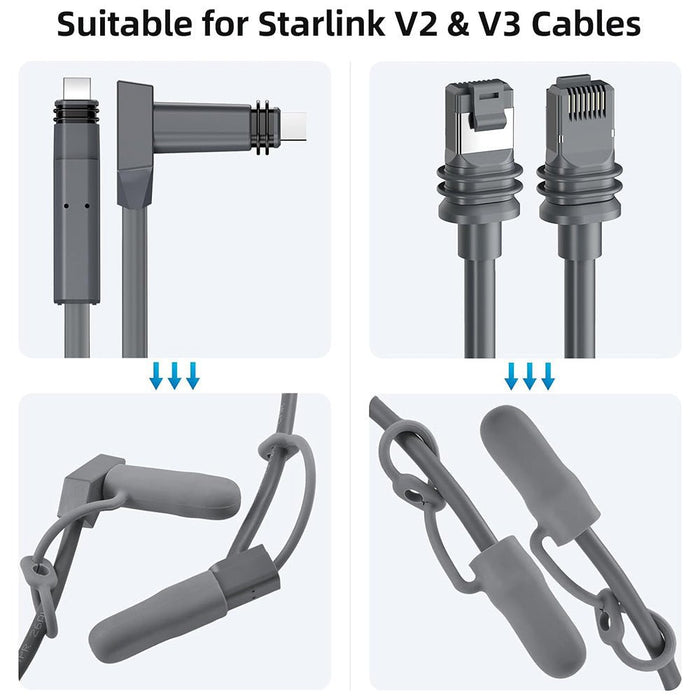Starlink Cable End Caps Waterproof Silicone | Gen 3 & Gen 2 Protection (2-Pack)
