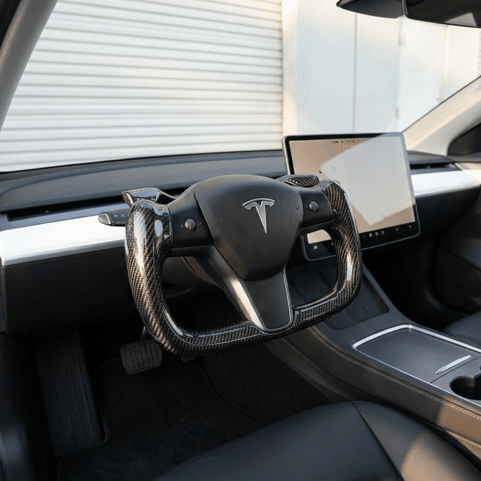 Yoke Full Carbon Fiber Steering Wheel for Tesla Model 3 / Y【Style 29】