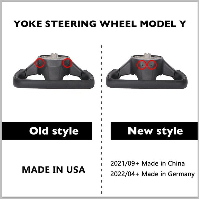 Yoke Style Steering Wheel for Model 3 / Y【Black & White Leather】